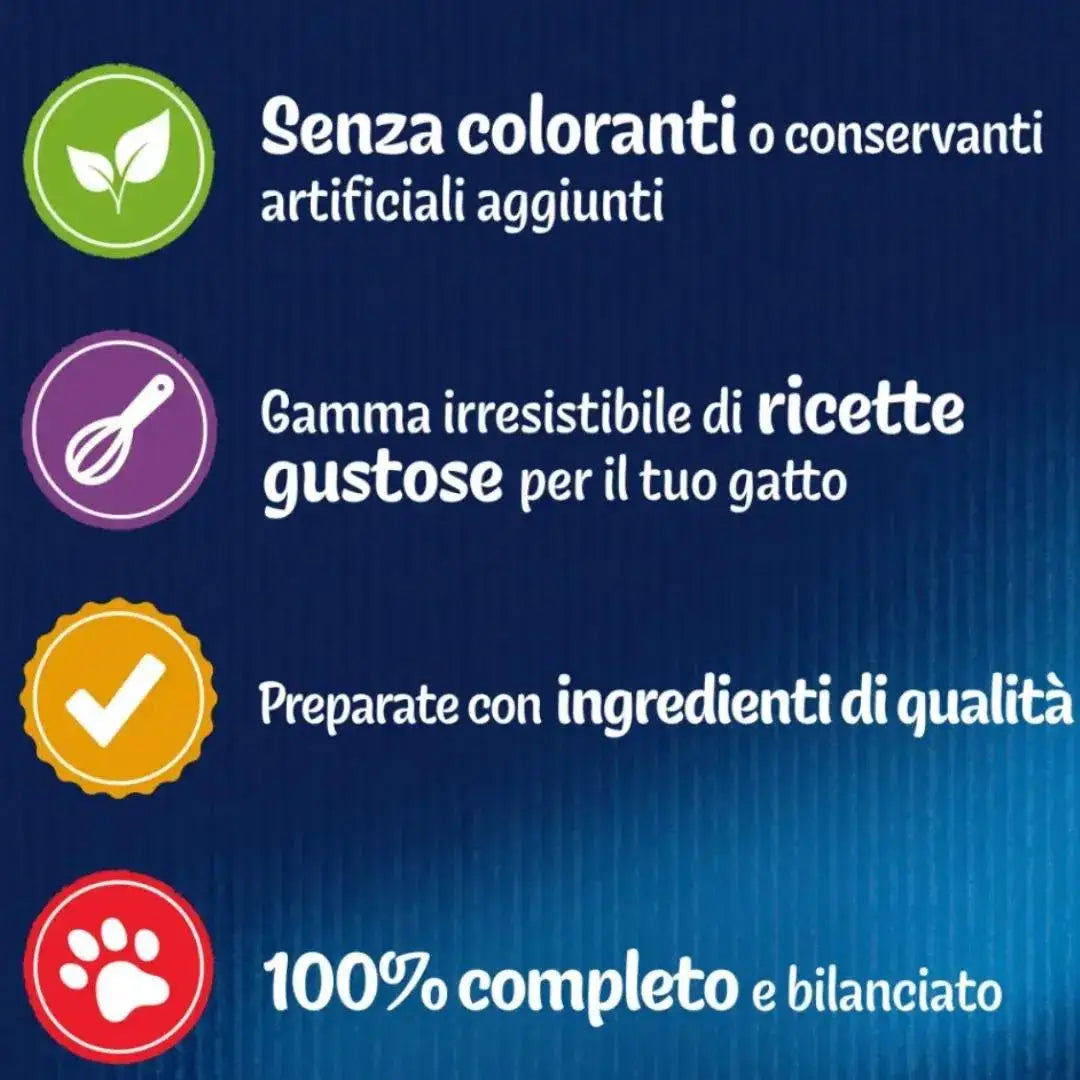 Purina Felix Ghooptonerie Multipack 44x85g Alimento umido per gatti adulti al gusto di pollo, salmone, tonno e manzo, senza aromi artificiali.