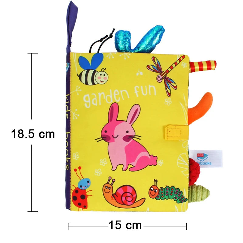 Libro di stoffa per neonati educativo  da 0 a 12 mesi.