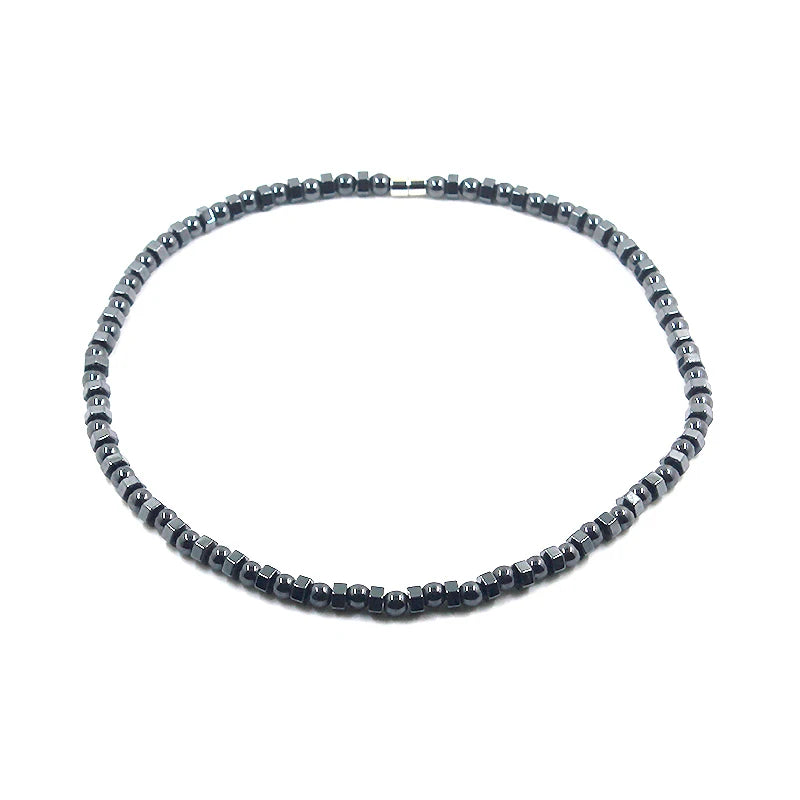 Nuova collana vintage nera con perline magnetiche in ematite, per terapia energetica e benessere, adatta a uomini e donne HN022