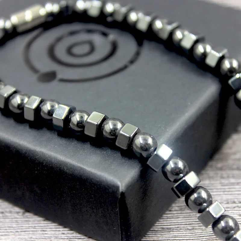 Nuova collana vintage nera con perline magnetiche in ematite, per terapia energetica e benessere, adatta a uomini e donne HN022
