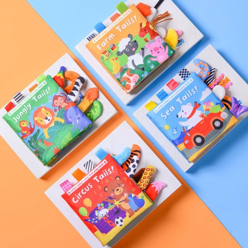 Libro di stoffa per neonati educativo  da 0 a 12 mesi.