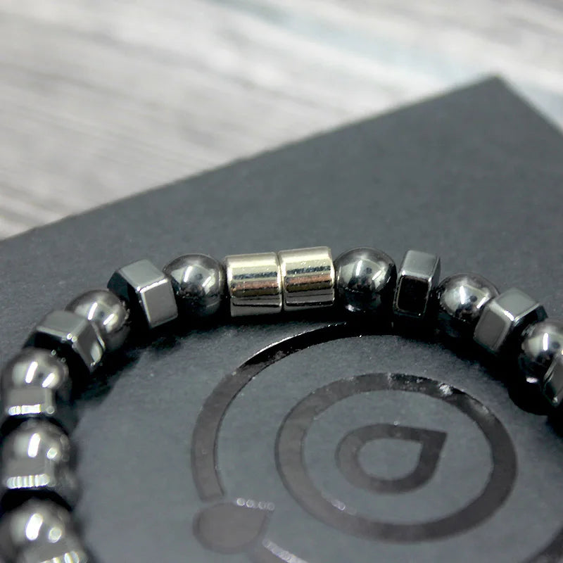 Nuova collana vintage nera con perline magnetiche in ematite, per terapia energetica e benessere, adatta a uomini e donne HN022