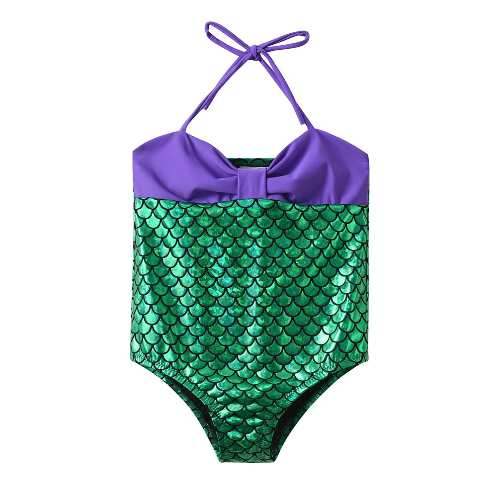 VIKITA Costumi da bagno per bambine, costume intero con stampa leopardata e cartoni animati, abbigliamento da spiaggia estivo colorato per bambini