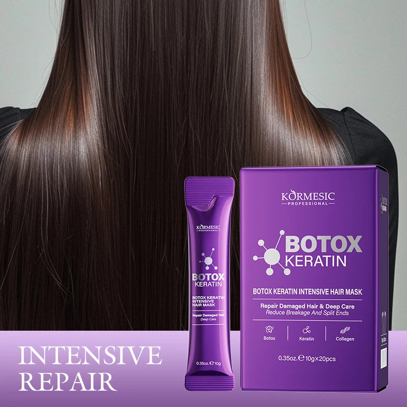 Maschera per capelli alla cheratina: magica riparazione in 5 secondi, capelli danneggiati, crespi, morbidi, lisci e lucenti. Idratazione profonda, trattamento riparatore per capelli