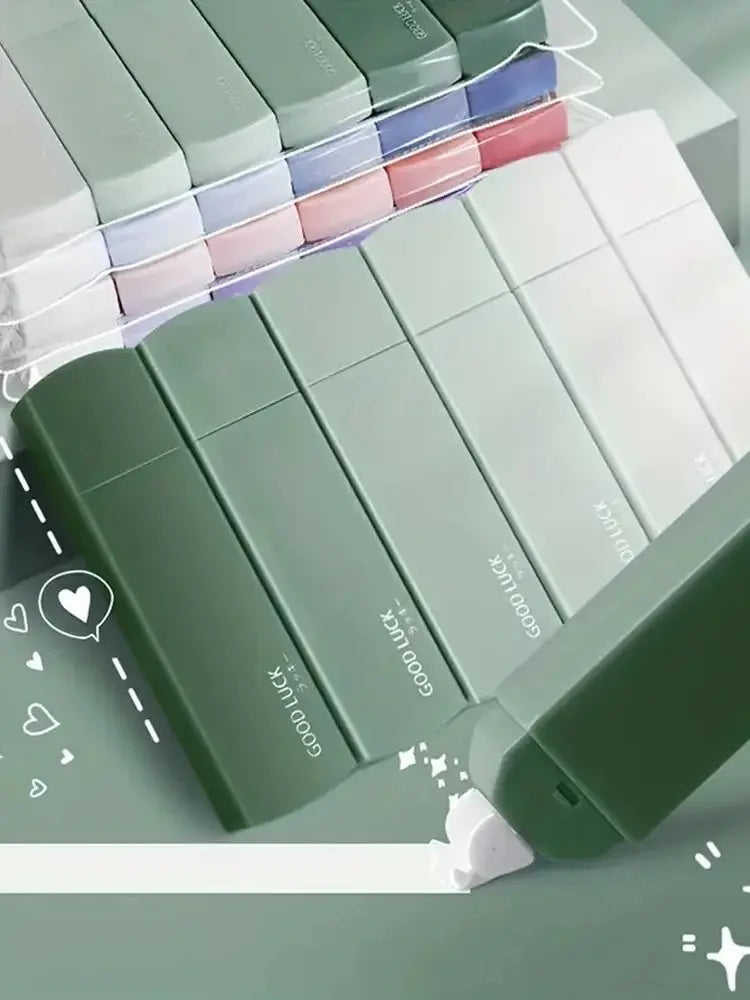 Nastri correttori sfumati color macaron – Set da 6, silenziosi e senza tracce, per scuola e ufficio