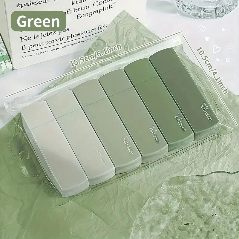Nastri correttori sfumati color macaron – Set da 6, silenziosi e senza tracce, per scuola e ufficio