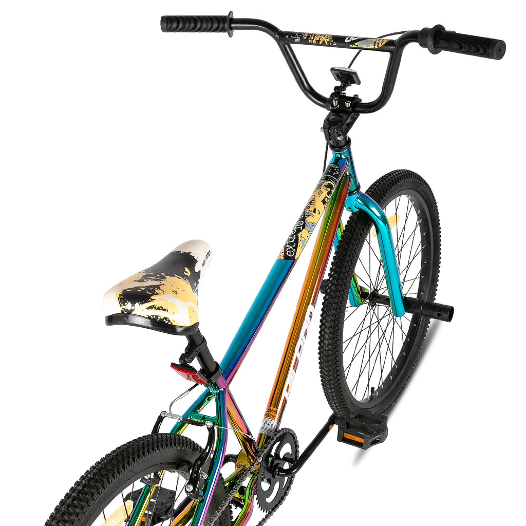 HILAND Freestyle 24-inch BMX, children's bike with 2 steel pegs, freewheel, for boys and girls aged 7, 8, 9, 10