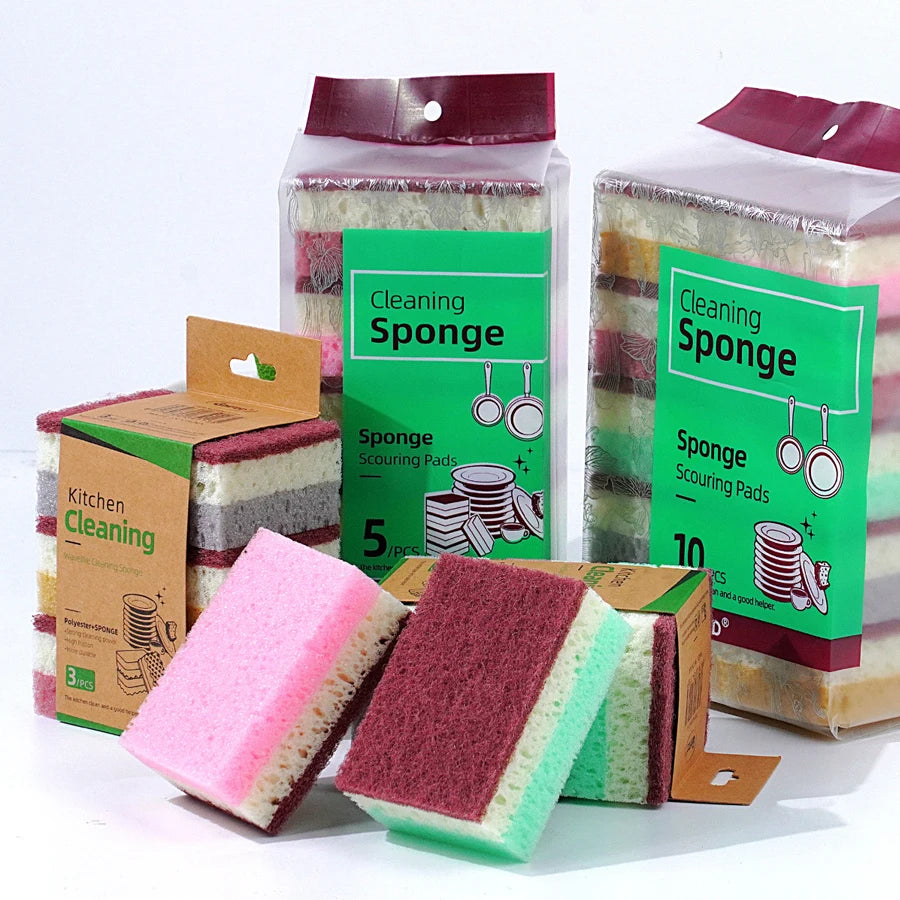 Panno per la pulizia in spugna ad alta densità, panno per lavare i piatti, accessori per cucina e ristorazione non untuosi, spazzola in spugna, pentola e ciotola