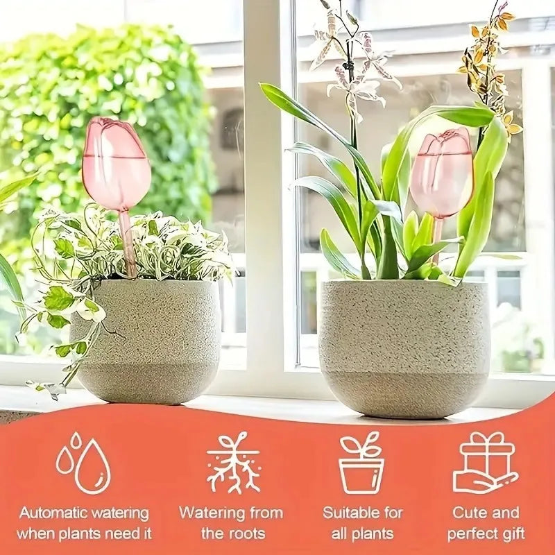 Sfere per irrigare piante di tulipano rosa, adatte per piante da interno ed esterno, gocciolatori automatici per piante e irrigazione automatica