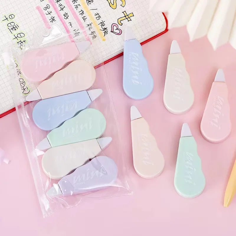 Nastri correttori Kawaii design meccanico – Set da 6, per diari, scuola e materiale scolastico