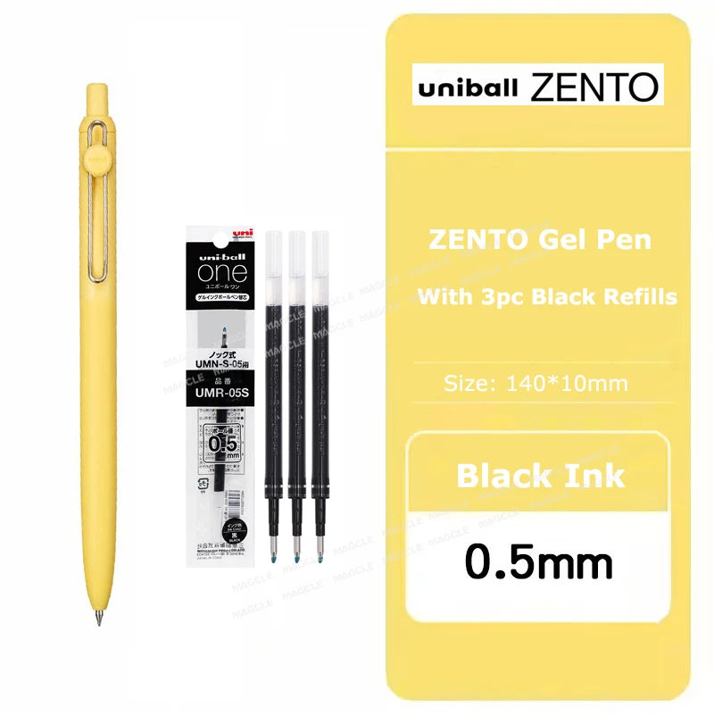 Penna gel Uniball ZENTO 0.38/0.5mm – Scrittura fluida a base d'acqua, per scuola e ufficio