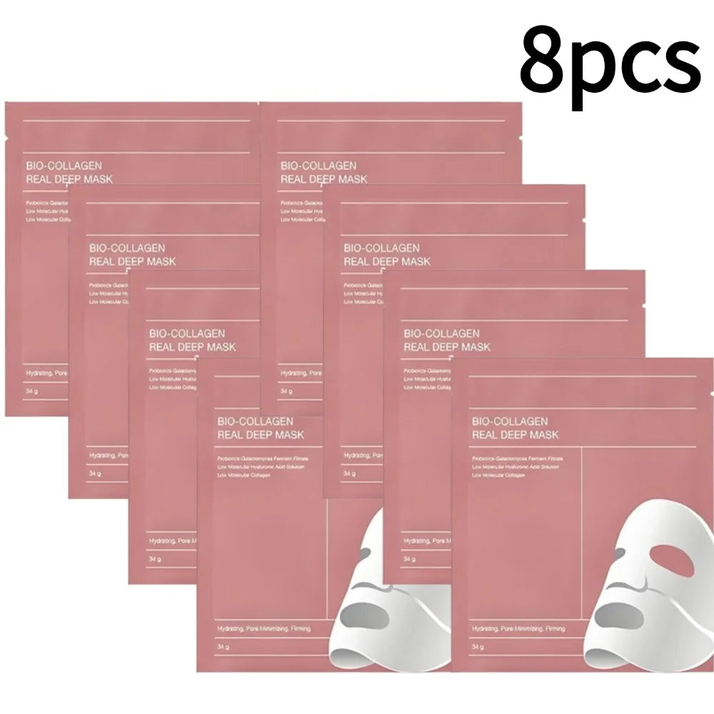 1-10 pezzi Maschera viso al bio collagene, idratante profonda, maschera notte, restringe i pori, idratante, rinfrescante, illuminante, cura della pelle coreana