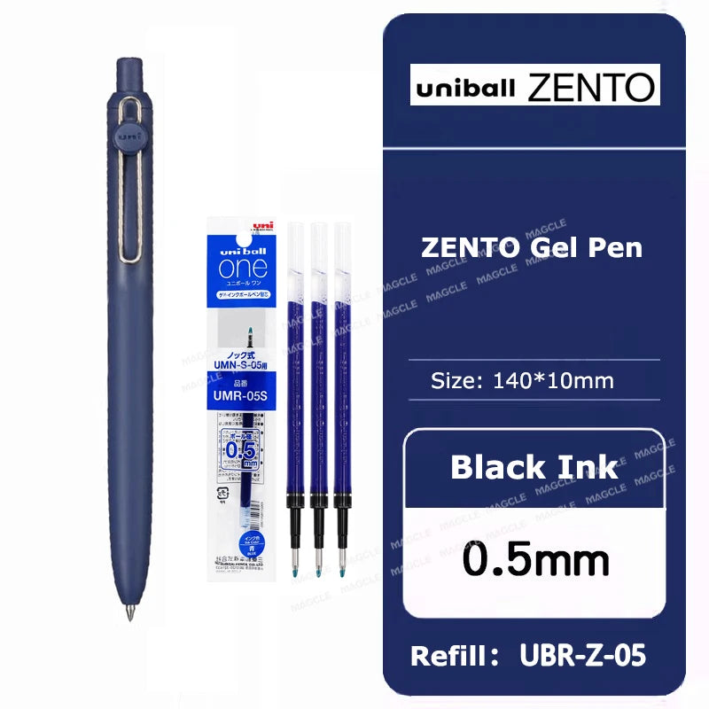 Penna gel Uniball ZENTO 0.38/0.5mm – Scrittura fluida a base d'acqua, per scuola e ufficio