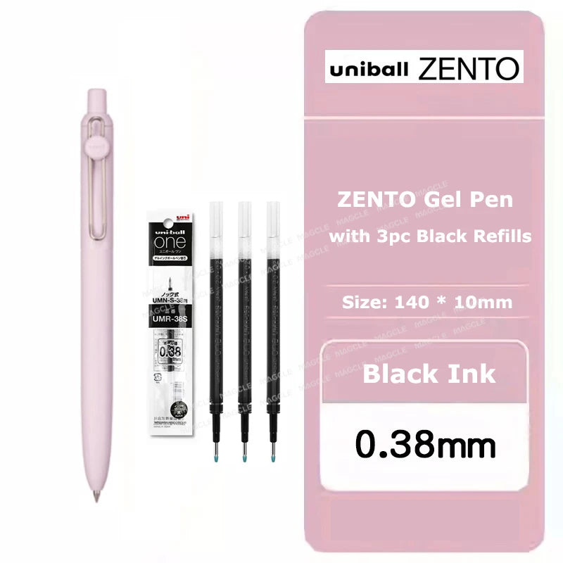 Penna gel Uniball ZENTO 0.38/0.5mm – Scrittura fluida a base d'acqua, per scuola e ufficio