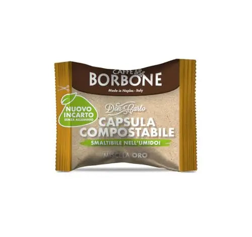 Caffè Borbone Don Carlo Compostabile, Miscela Oro - 100 Capsule - Compatibili con le Macchine ad uso domestico Lavazza* A Modo Mio*