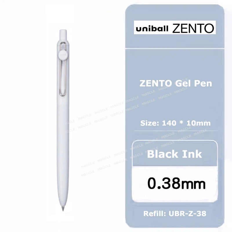 Penna gel Uniball ZENTO 0.38/0.5mm – Scrittura fluida a base d'acqua, per scuola e ufficio
