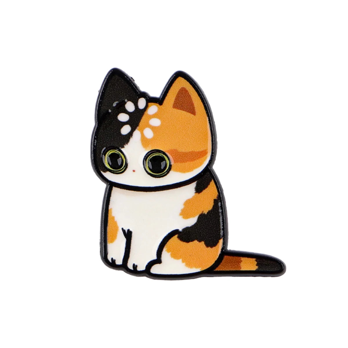 Spilla smaltata gatto nero "Caricamento" – Pin da bavero per zaino, abbigliamento e accessori