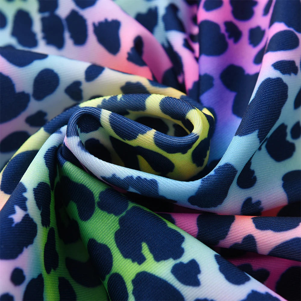 VIKITA Costumi da bagno per bambine, costume intero con stampa leopardata e cartoni animati, abbigliamento da spiaggia estivo colorato per bambini