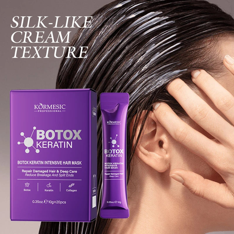 Maschera per capelli alla cheratina: magica riparazione in 5 secondi, capelli danneggiati, crespi, morbidi, lisci e lucenti. Idratazione profonda, trattamento riparatore per capelli