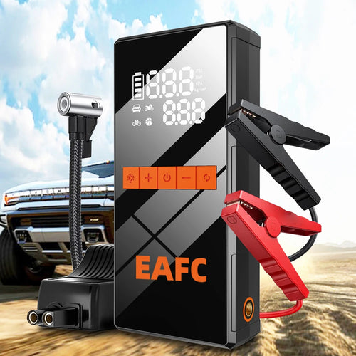 Avviatore di Emergenza Auto 1200A con Pompa Aria 150PSI e Power Bank
