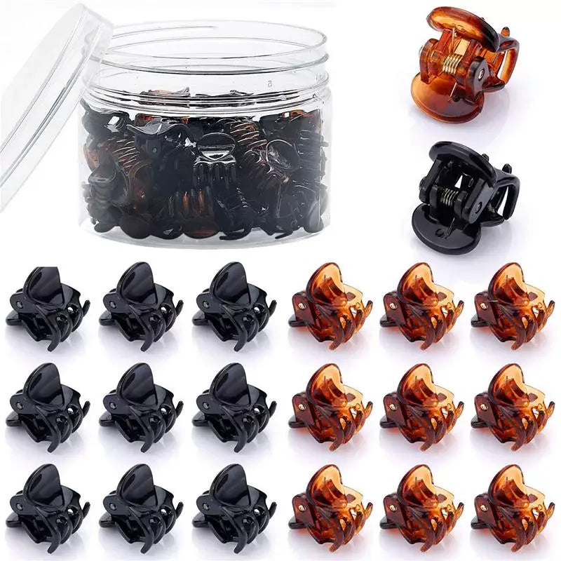 10-100 pezzi Piccoli fermagli per capelli a forma di artiglio per donne e ragazze, stile coreano, mini fermagli in plastica nera trasparente, forcine per capelli, accessori per acconciature per bambini