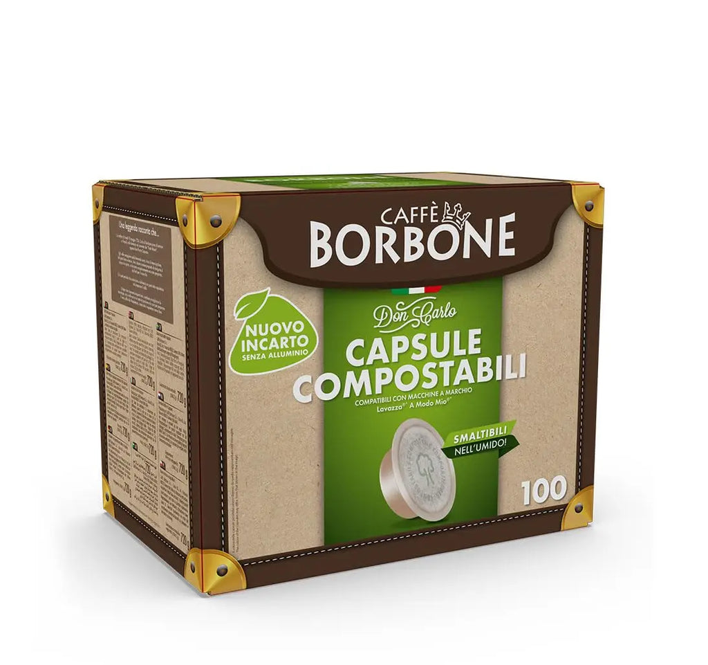 Caffè Borbone Don Carlo Compostabile, Miscela Oro - 100 Capsule - Compatibili con le Macchine ad uso domestico Lavazza* A Modo Mio*