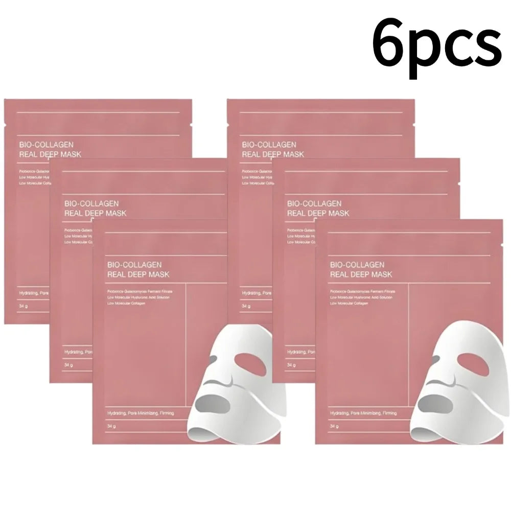 1-10 pezzi Maschera viso al bio collagene, idratante profonda, maschera notte, restringe i pori, idratante, rinfrescante, illuminante, cura della pelle coreana