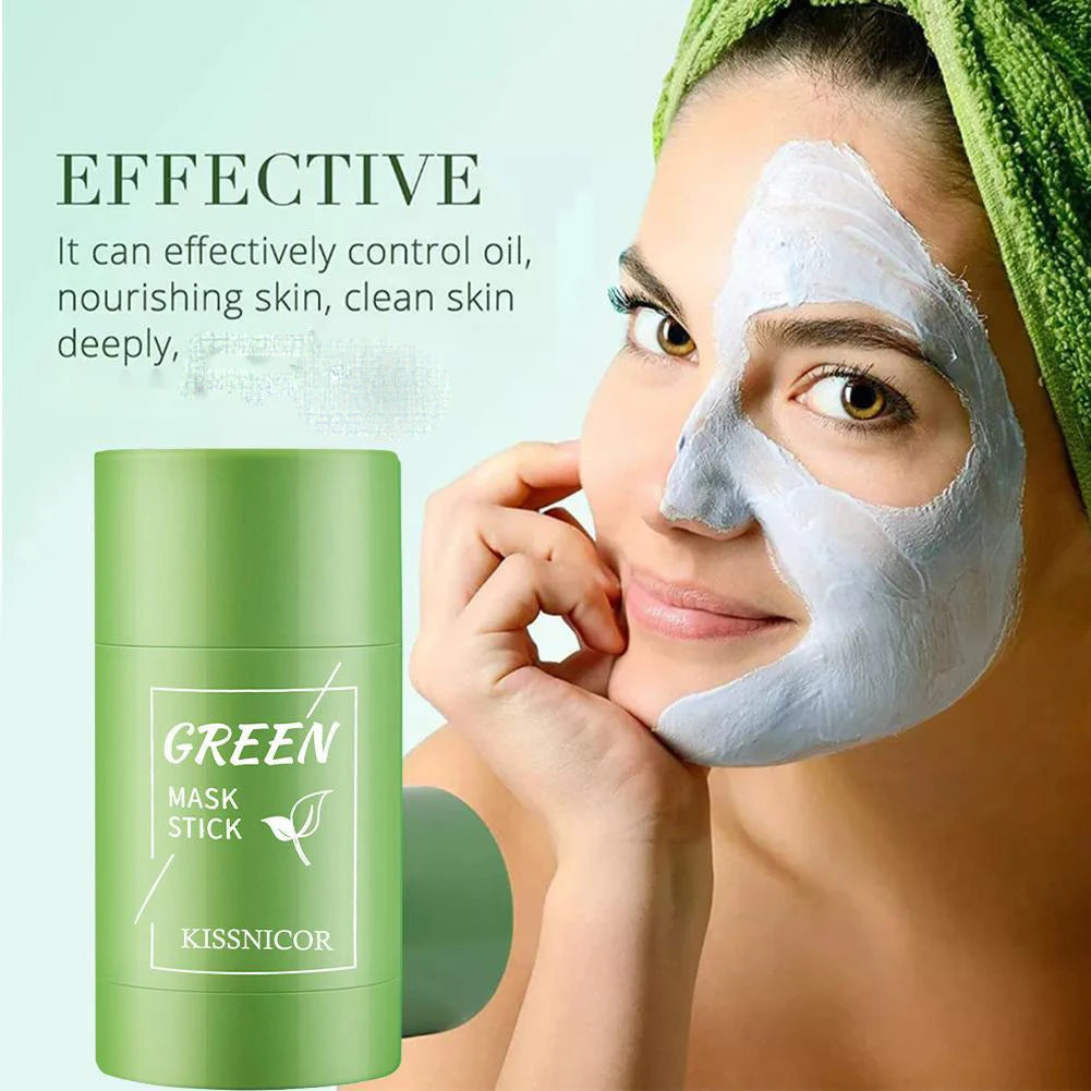 Maschera viso al tè verde, pulizia del viso al tè verde, idratazione profonda, restringimento dei pori, punti neri, acne, trattamento viso coreano per la cura della pelle.
