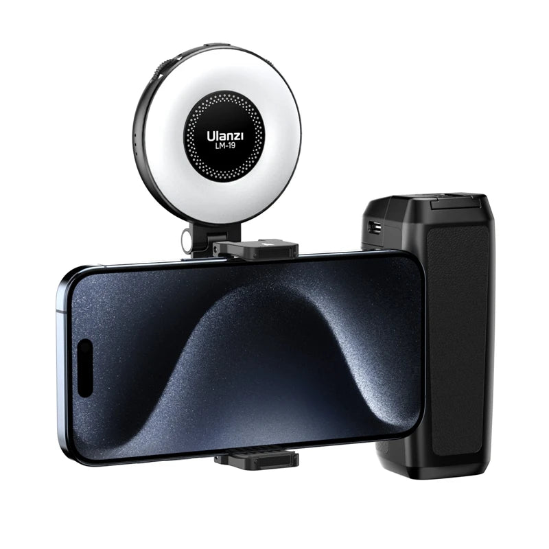 Ulanzi MA35 MagSafe Impugnatura per fotocamera smartphone con Bluetooth, stabilizzatore per selfie, ideale per scatti verticali e orizzontali.