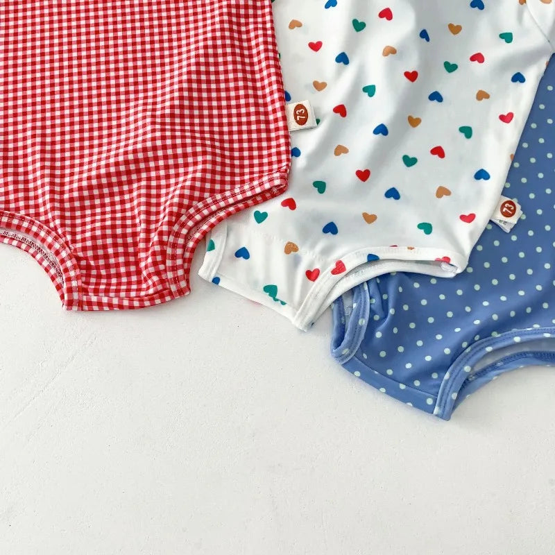 Nuovo set da 2 pezzi per neonati: costume da bagno, cuffia da nuoto, tutina, costume intero traspirante ad asciugatura rapida, costume da bagno per bambine, costume da spiaggia per bambine