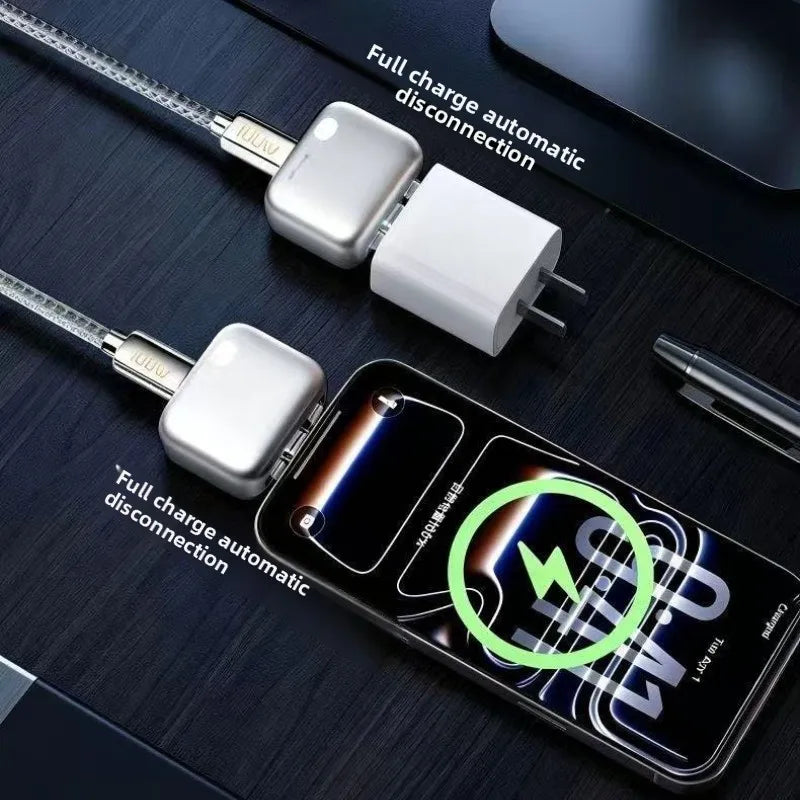 Adattatore di ricarica intelligente a piena carica con disconnessione automatica, ricarica rapida da 140 W, separatore di sicurezza, per dispositivi Type-C