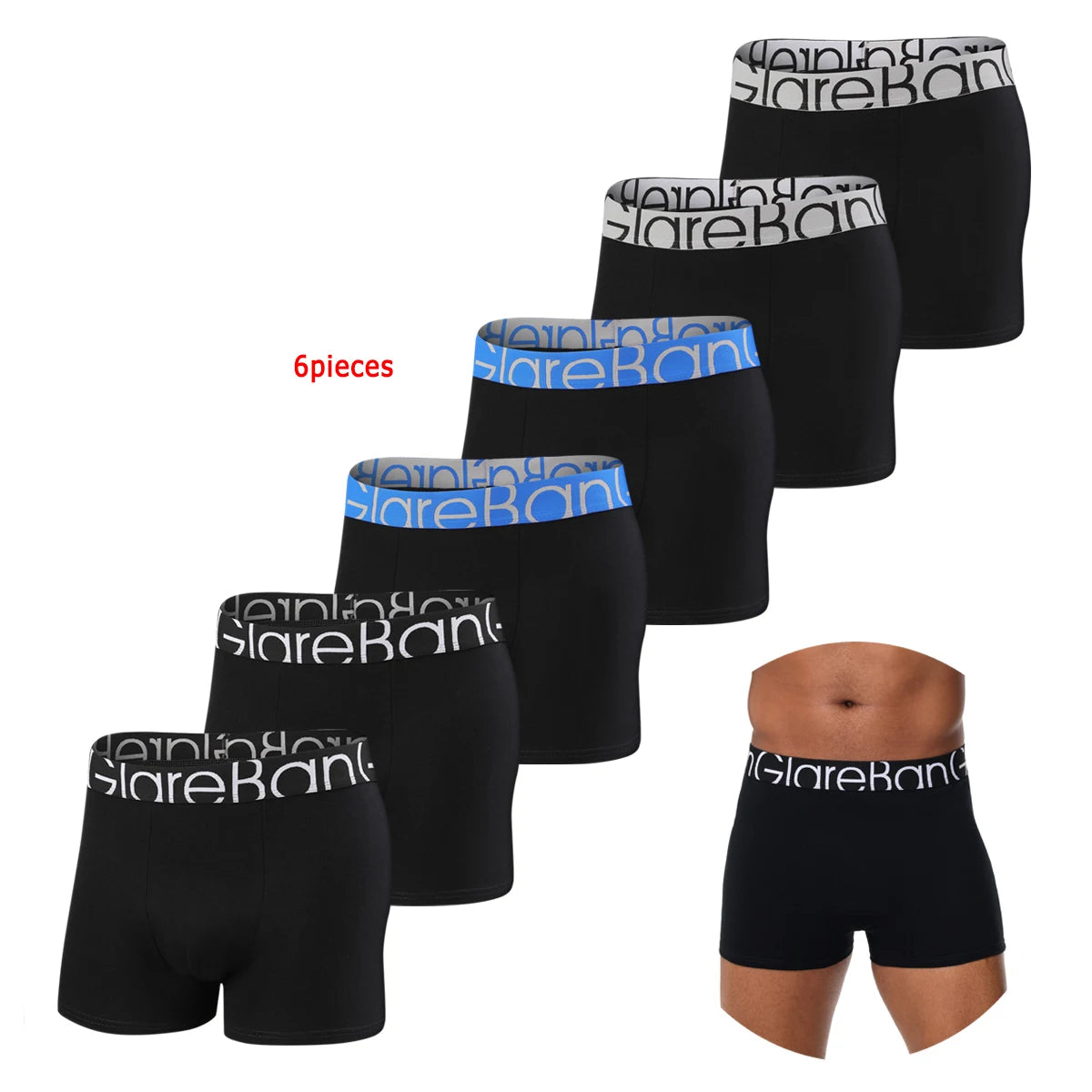 Confezione da 6 boxer da uomo, morbide e traspiranti