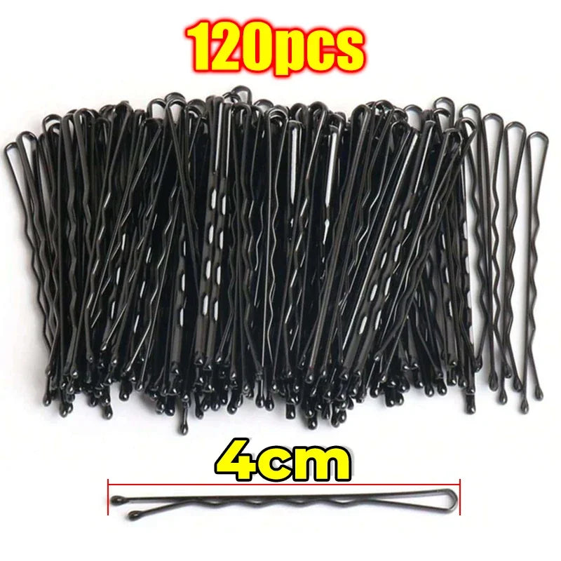 Forcine a U nere per capelli ricci e ondulati – Set da 60 o 600 pezzi, in metallo