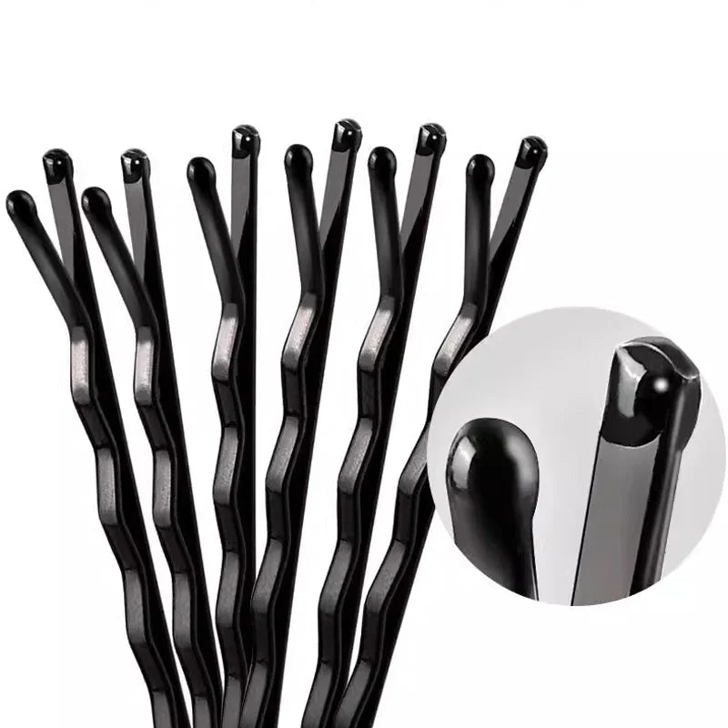 60/600 pezzi Fermagli per capelli neri a linea retta, a forma di U, con ago, per capelli ricci e ondulati, forcine per capelli da donna, accessori per lo styling dei capelli.