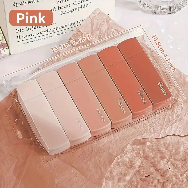 Nastri correttori sfumati color macaron – Set da 6, silenziosi e senza tracce, per scuola e ufficio