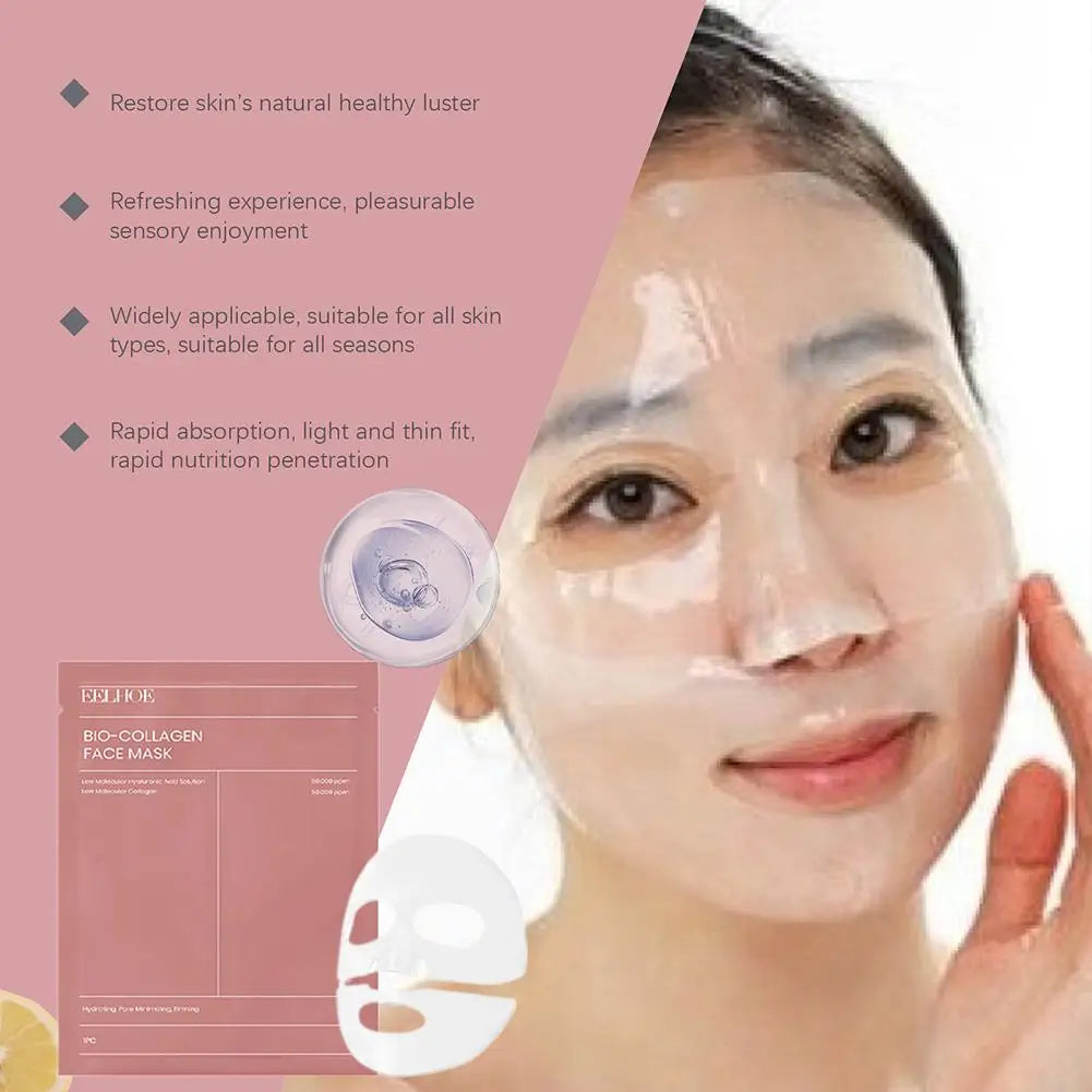 1-10 pezzi Maschera viso al bio collagene, idratante profonda, maschera notte, restringe i pori, idratante, rinfrescante, illuminante, cura della pelle coreana