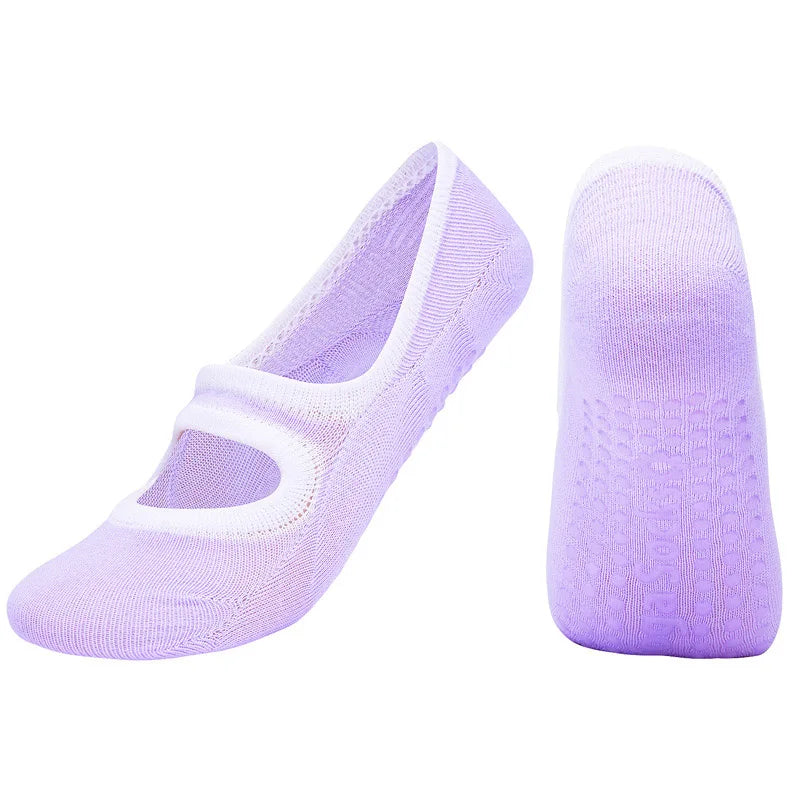 Calzini da yoga antiscivolo da donna con grip, in cotone, lunghi fino a metà polpaccio, caldi e traspiranti, ideali per pilates, danza, fitness e sport all'aria aperta.