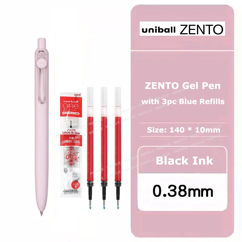 Penna gel Uniball ZENTO 0.38/0.5mm – Scrittura fluida a base d'acqua, per scuola e ufficio
