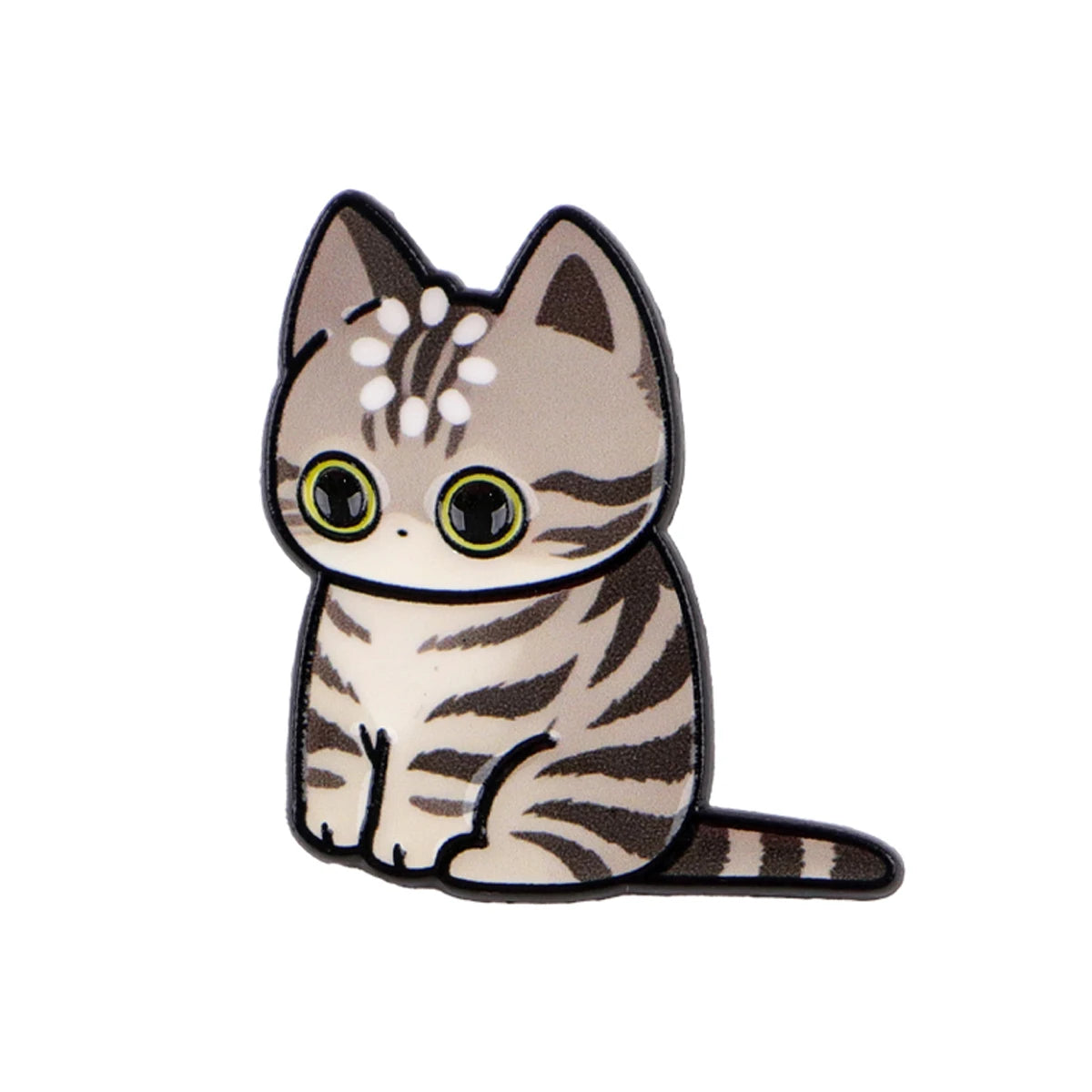 Spilla smaltata gatto nero "Caricamento" – Pin da bavero per zaino, abbigliamento e accessori