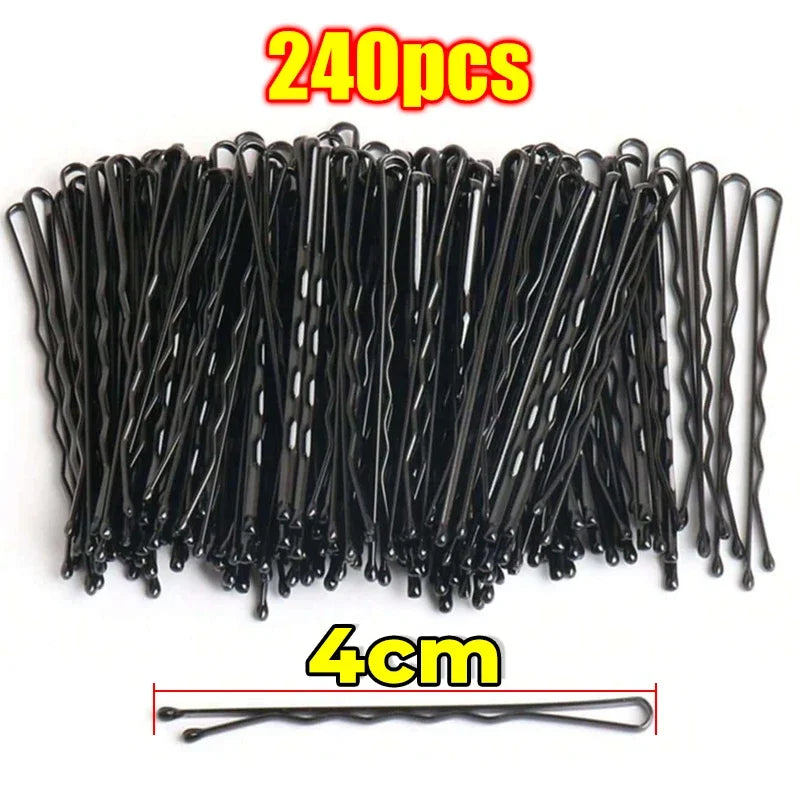 Forcine a U nere per capelli ricci e ondulati – Set da 60 o 600 pezzi, in metallo