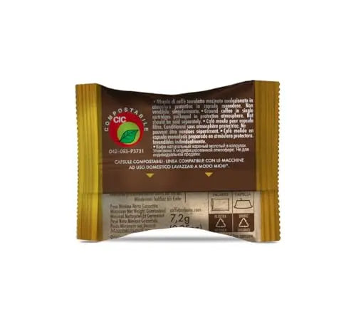 Caffè Borbone Don Carlo Compostabile, Miscela Oro - 100 Capsule - Compatibili con le Macchine ad uso domestico Lavazza* A Modo Mio*