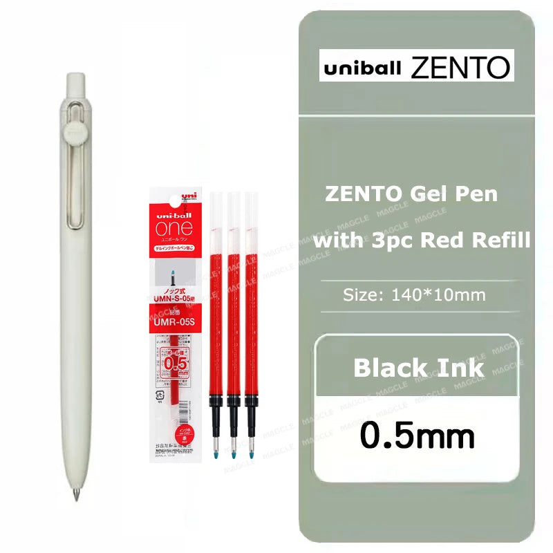Penna gel Uniball ZENTO 0.38/0.5mm – Scrittura fluida a base d'acqua, per scuola e ufficio