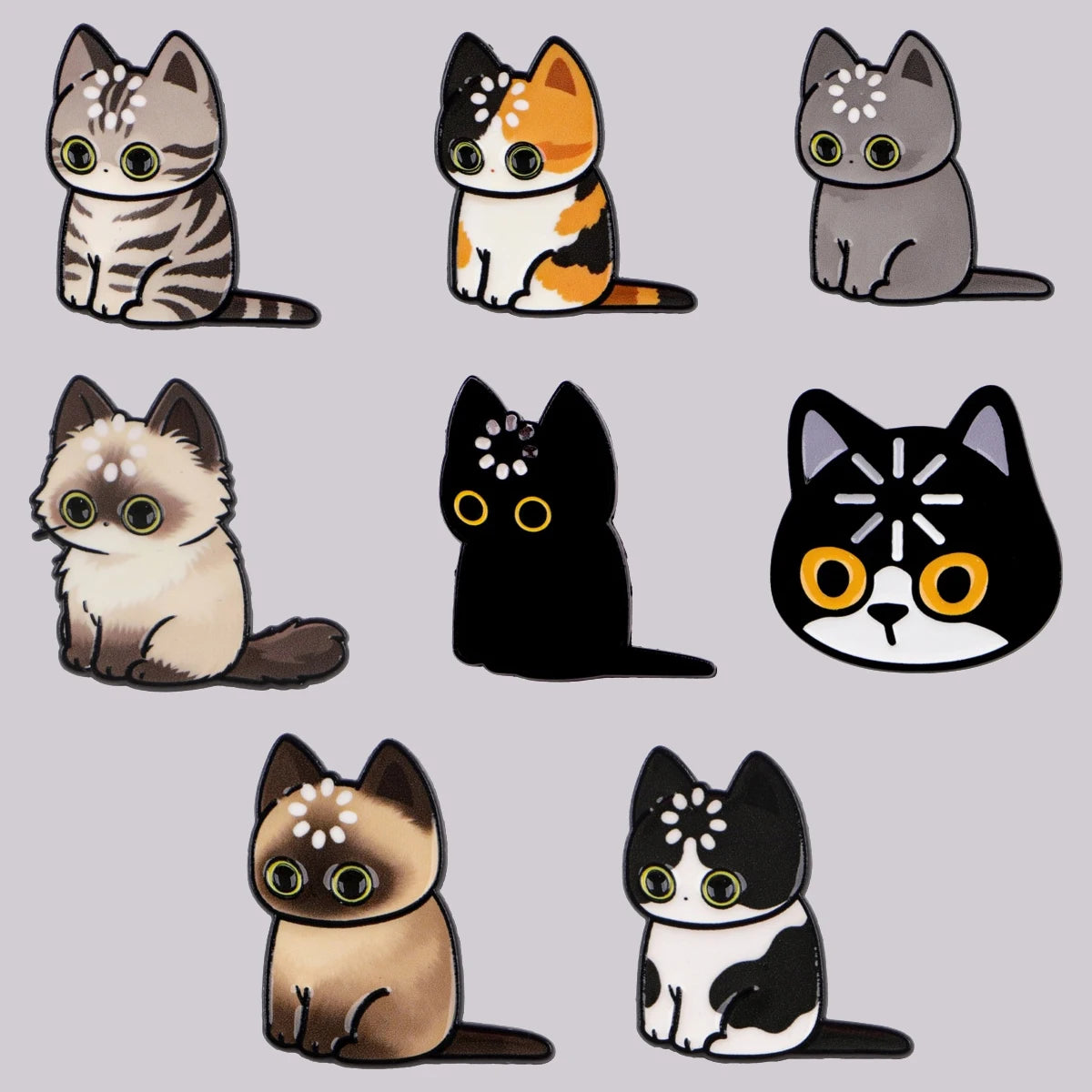 Spilla smaltata "Caricamento" con gatto nero, graziosa spilla con pini, spille da bavero, distintivo per zaino, abbigliamento, accessori, gioielli con animali, regali per amici.