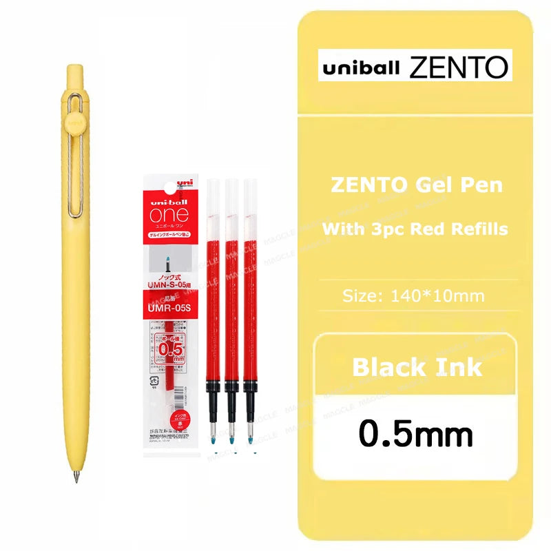Penna gel Uniball ZENTO 0.38/0.5mm – Scrittura fluida a base d'acqua, per scuola e ufficio