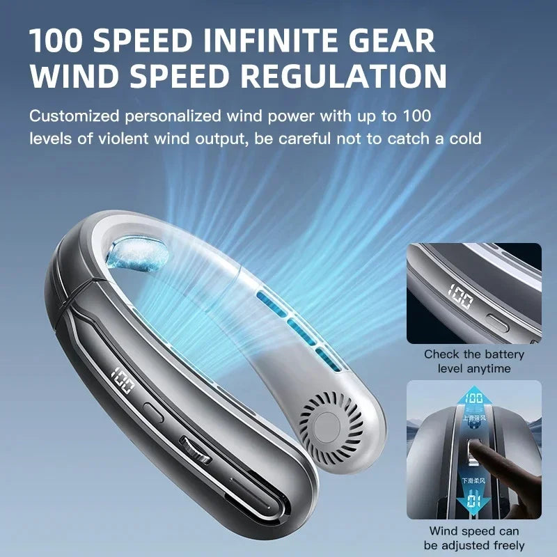 Ventilatore da collo portatile senza pale da 8000 mAh con USB