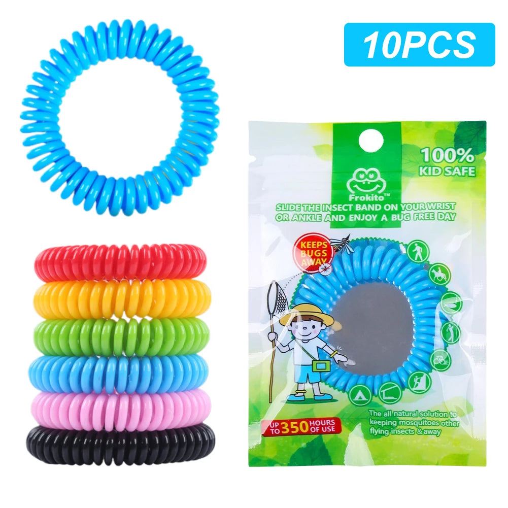 10 braccialetti antizanzare per adulti e bambini, senza DEET