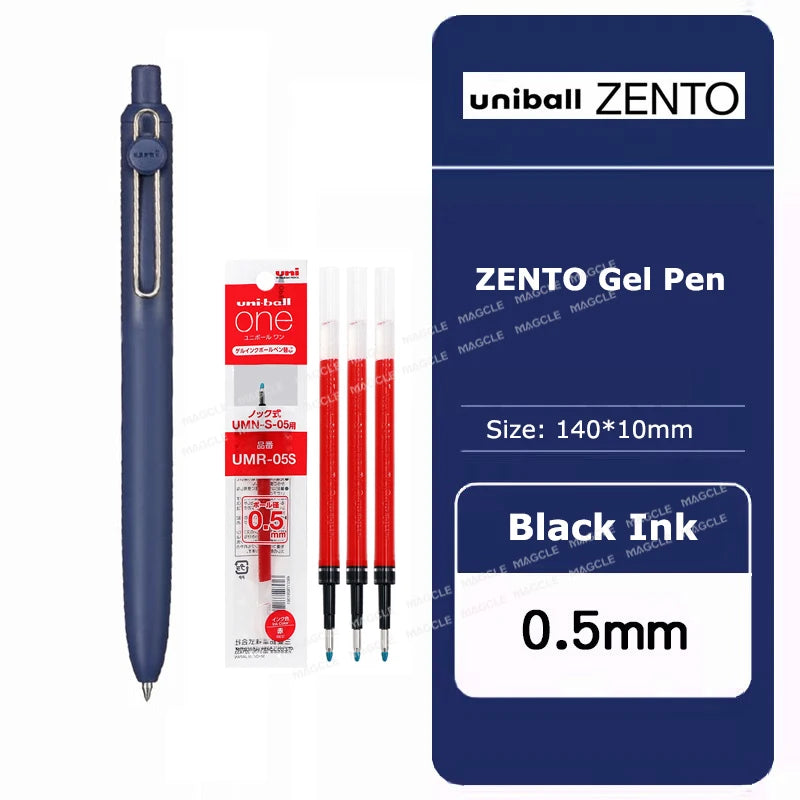 Penna gel Uniball ZENTO 0.38/0.5mm – Scrittura fluida a base d'acqua, per scuola e ufficio