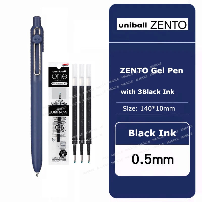 Penna gel Uniball ZENTO 0.38/0.5mm – Scrittura fluida a base d'acqua, per scuola e ufficio