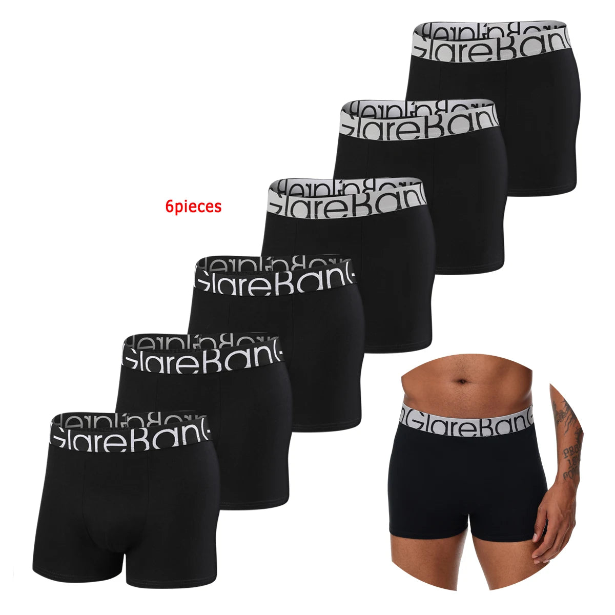 Confezione da 6 boxer da uomo, morbide e traspiranti