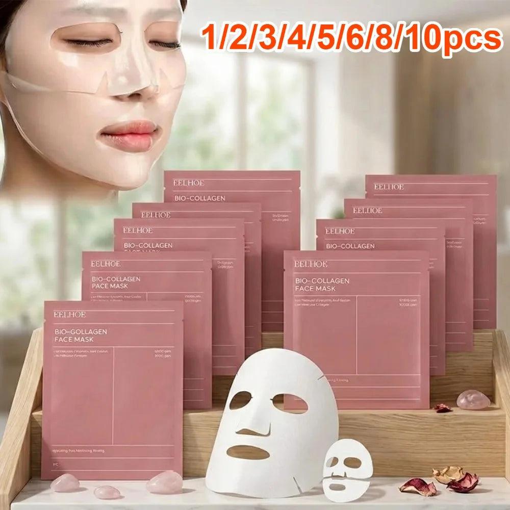 1-10 pezzi Maschera viso al bio collagene, idratante profonda, maschera notte, restringe i pori, idratante, rinfrescante, illuminante, cura della pelle coreana